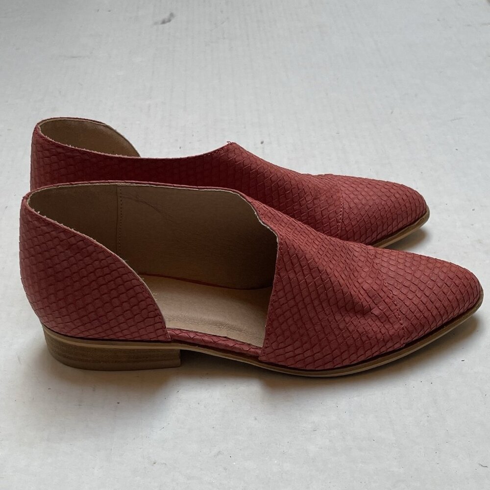 Catherine Malandrino Shoes Womens 7 Swan Loafers Slip On Red Faux Leather Flats